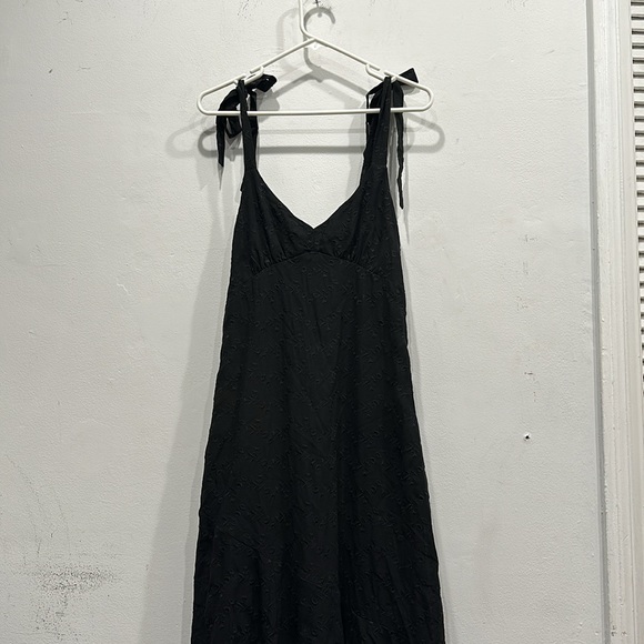 NWT Salt Water Luxe cline tank midi dress black size small lined tie straps - Picture 8 of 10
